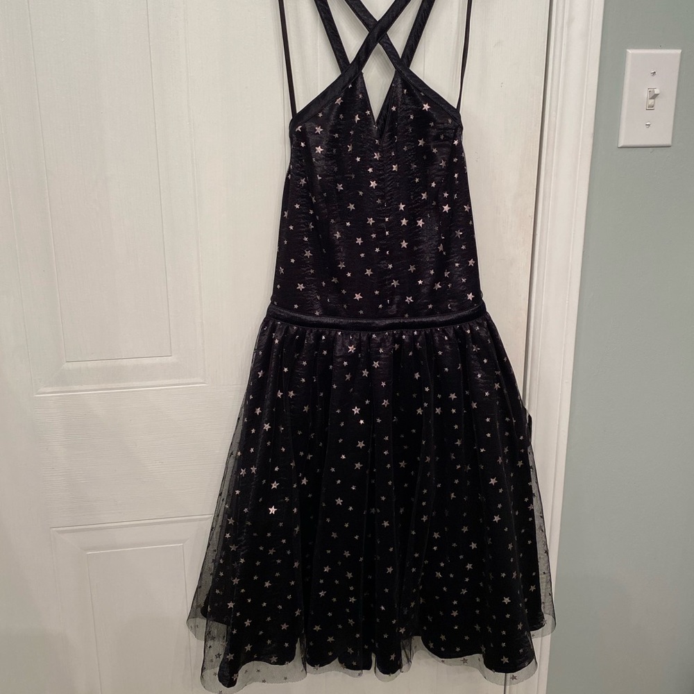 Hollister Tulle Black Dress w/ Metallic Stars Size 0